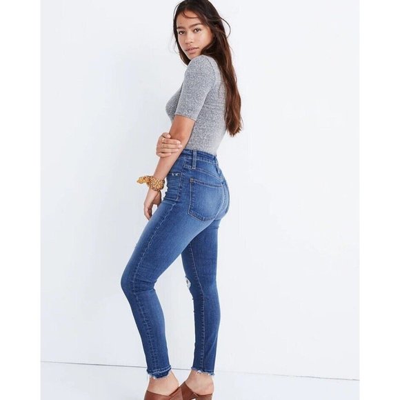 Madewell‎ Curvy High-Rise Skinny Jeans Drop Step-Hem Edition Size 25 - Picture 2 of 12